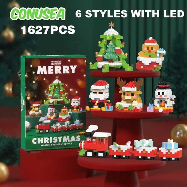 Blocks Christmas Building Block Gifts 6-12 Styles set Brick Santa Claus Deer Eve Puzzle Assembling Bricks Table Decoration s Gifts S2412202