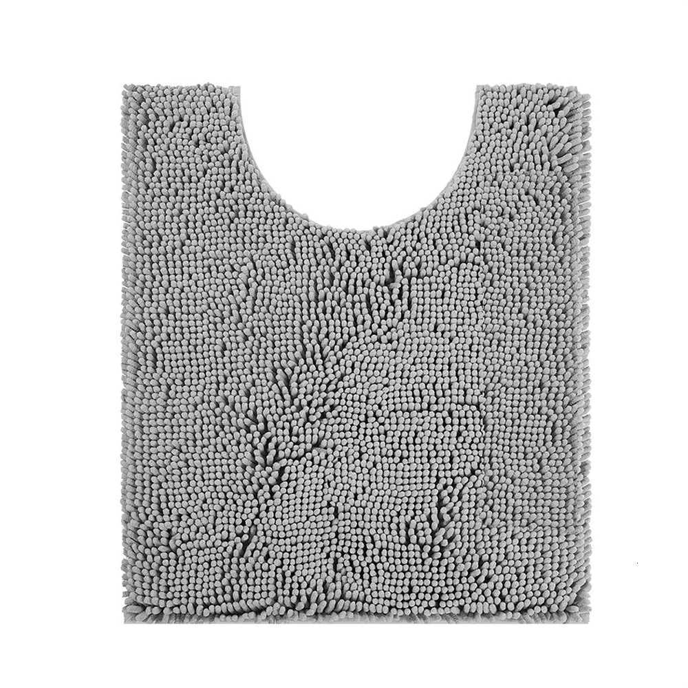 Olanly UShaped Toilet Rug Chenille Bathroom Mat Absorbent Quick Dry Soft Plush Carpet Floor Decor NonSlip Shower Pad Bath Mats C251011