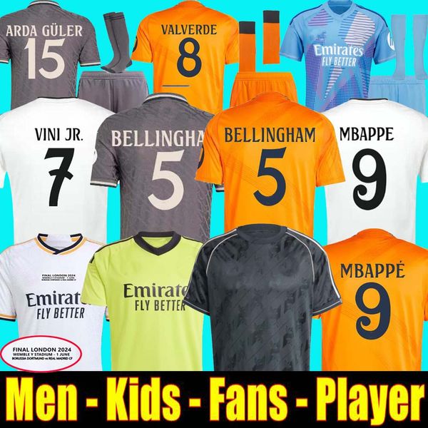 Baby Kids Jerseys Kits 24 25 MBAPPE BELLINGHAM VINI JR Real 2024 MadridS 2025 Kids Football Shirts and Shorts Children Jerseys Sets MODRIC R