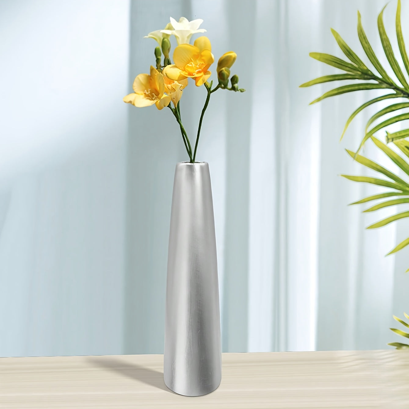 TEMU 1 Silvery High-legged Flower Vase