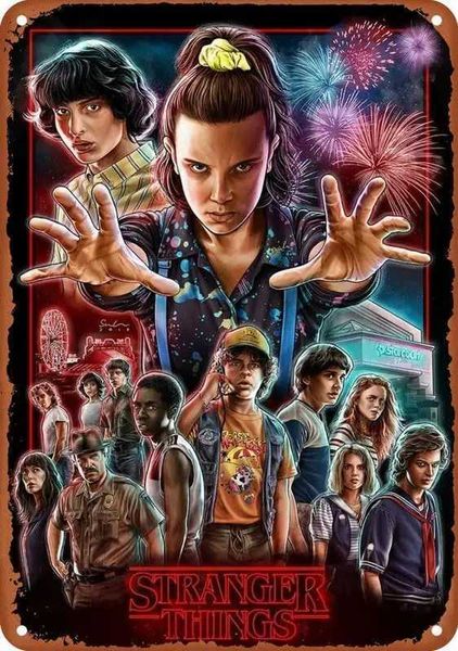 Metal Painting Metal Painting Vintage Metal Aluminum Sign EmedZ Stranger Fantasy movie Things Poster Bar Coffee Shop Kitchen Home Wall Decor