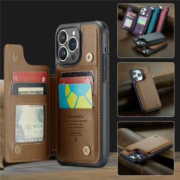 Luxury Wallet Phone Case Card Holder Leather Magnetic Pocket Cover For iPhone 7 8 SE XS XR 11 12 13 14 15 16 Pro Max 16PlusT250120