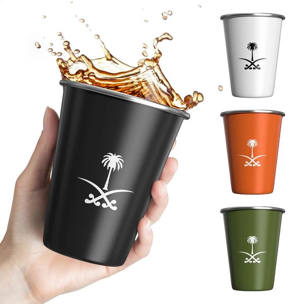 The National Emblem of Saudi Arabia Simple n Stainless Steel Beer Mug Outdoor Camping Coffee Travel Drinking Tools 250107