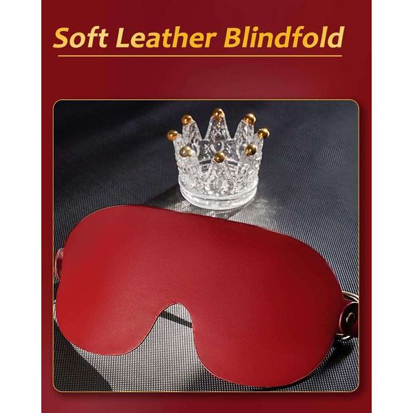 bdsm suit Leather Binding Toy Set: 6-piece Binding Set with BDSM Whip Eye Mask Adjustable Handcuffs Ankle Cuffs BDSM Adult Binding Set, Begi