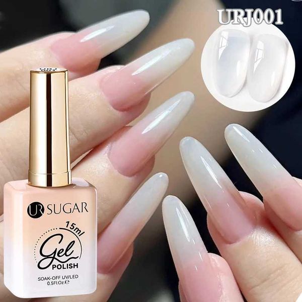 Nail Gel UR SUGAR 15ml crystal milky white jelly nude gel nail polish transparent semi permanent UV gel nail art soap gel varnish Q241109