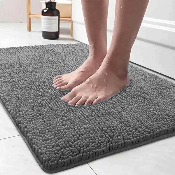 Luxury thicken Chenille Bathroom Anti Slip Bath Mat with Super Water Absorbent Bathroom Rug Entrance corridor foot mats carpetM240816