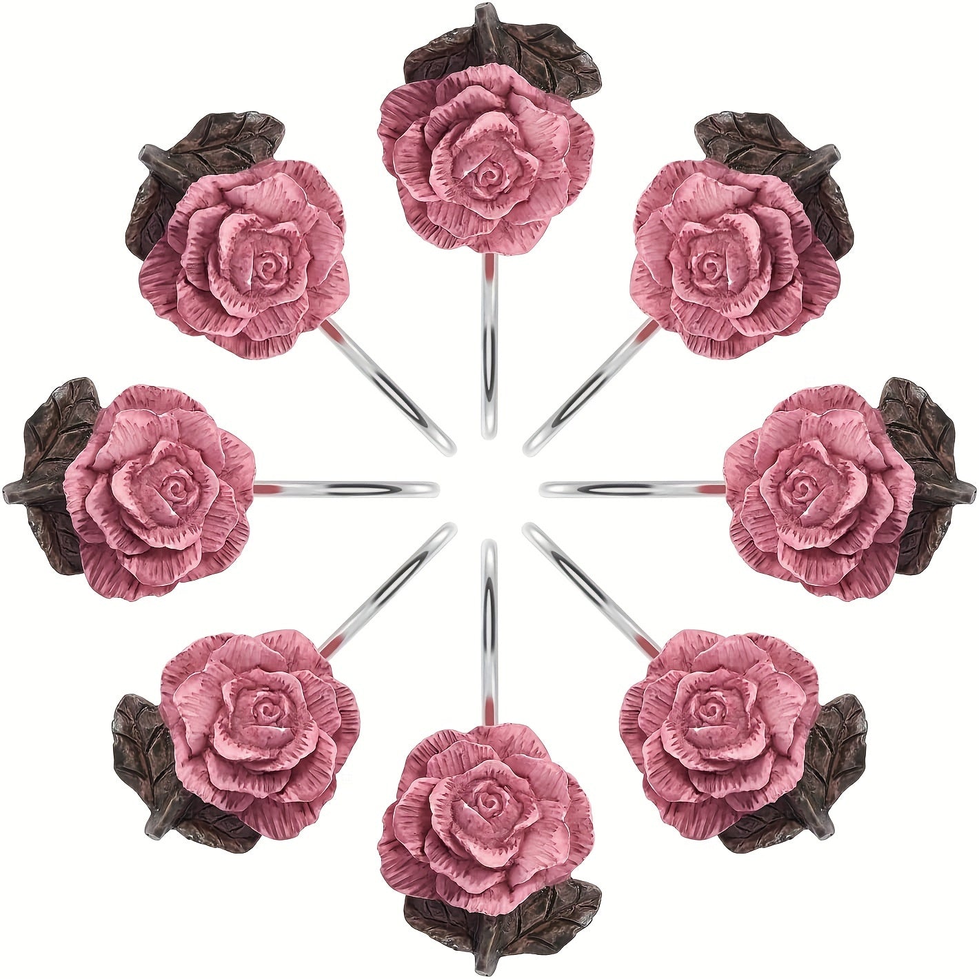 TEMU 12pcs Rustproof Vintage Resin Curtain Hooks For Bathroom, Room, Bedroom, And Living Room - Decorative And Stylish