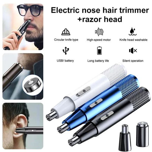 Electric Nose Ear Hair Trimmer for Men USB Charging Nose Hair Removal Epilator Eyebrow Beard Depilation trymer do nosa Z1R5 240627