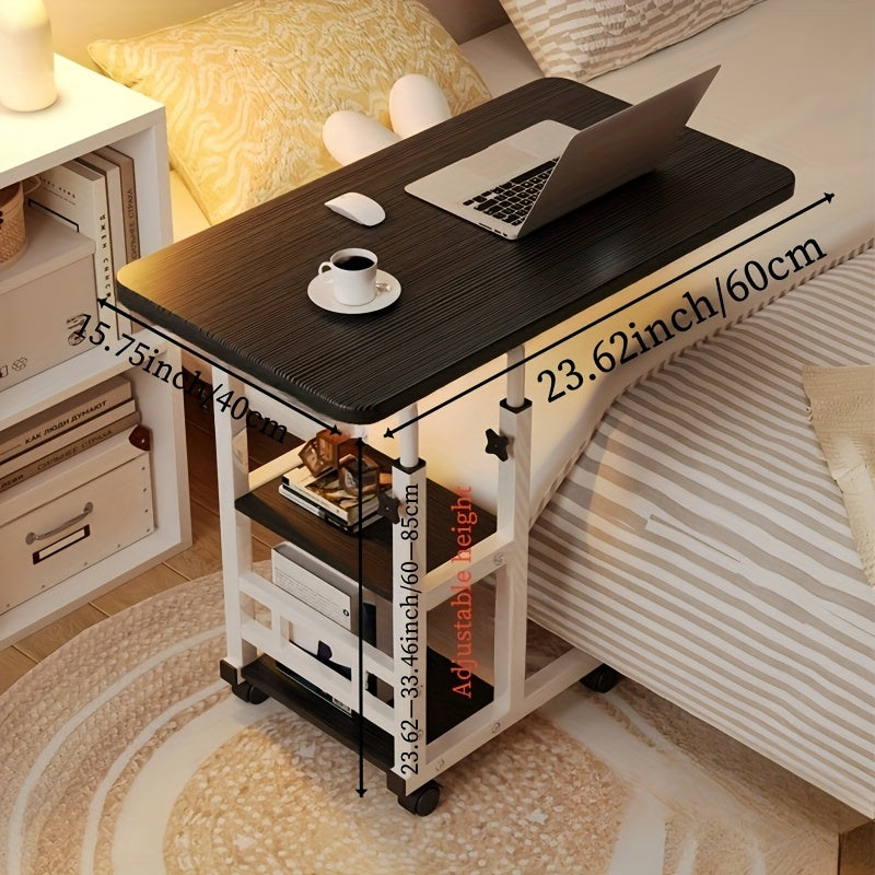 TEMU 1 Movable Multifunctional Computer Desk, Home Bedroom Bedside Table Computer Desk, Bedroom, Living Room Dormitory, Lazy And Simple Student