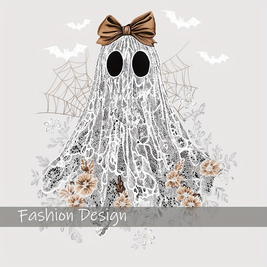 TEMU Cute Lace Boo Heat Transfer Patches For Halloween, Perfect For Decorating Clothes, Suitable For T-shirts, Sweatshirts, Fabric Embellishments,