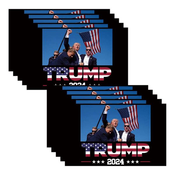 Pcs Trump Survived Shot At Election Rally Sticker Fight Strong Decals Waterproof Bumper Car Stickers