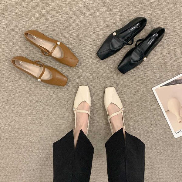 sandals heels red bottomed heels Flat sole shoes for children spring and summer new versatile design Mary Jane womens shoes gentle style eve