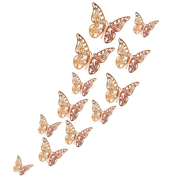 12Pcs-Lot 3D Hollow Butterfly Wall Sticker Decoration Butterflies Decals DIY Home Removable Mural Decoration Party Wedding Kids Room Window