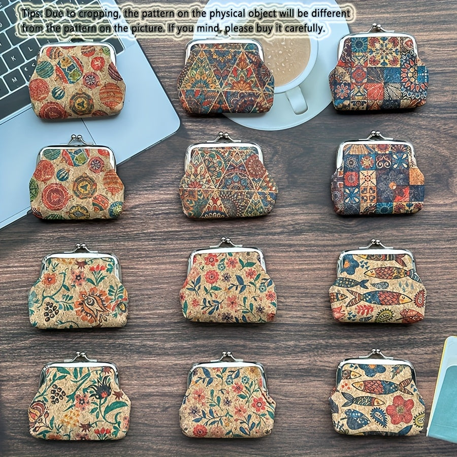 TEMU 12pcs Of Ethnic Style Bohemian Clutch Bags With Bright Floral And Geometric Patterns, Small Wallets, Multi-functional Ladies' Handbags, Fashion