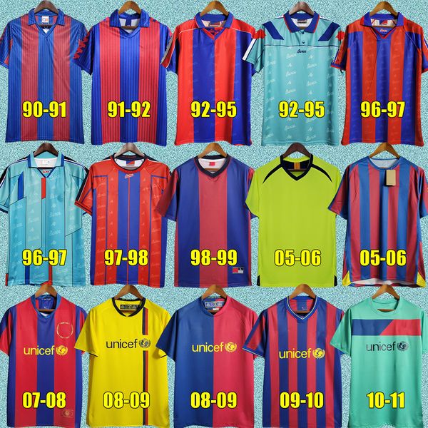 Retro soccer jerseys kit 96 97 07 08 09 10 11 XAVI RONALDINHO RIVALDO GUARDIOLA Iniesta HENRY finals classic 1899 1999 retro football shirts
