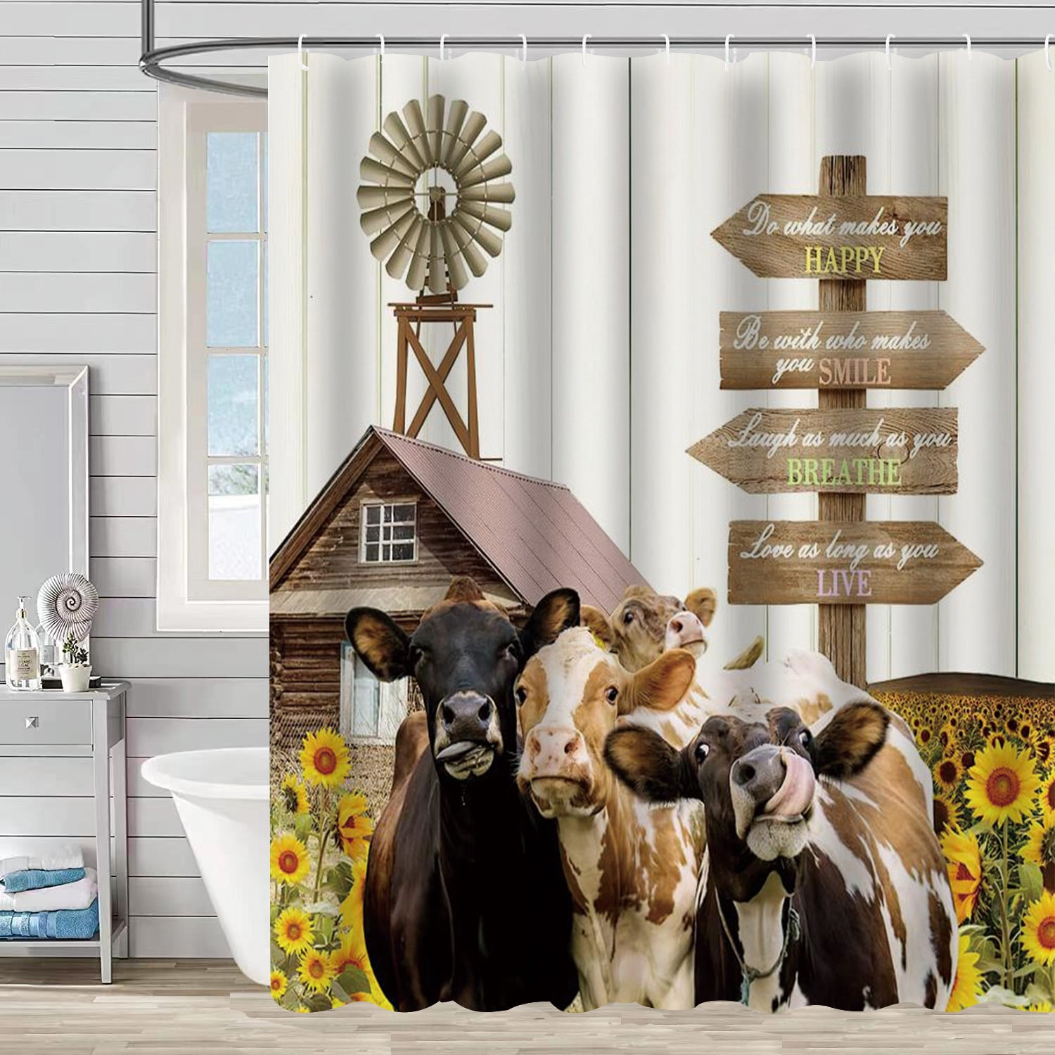 YL-37355 Hot selling digital printed shower curtain animal waterproof, mildew-proof and moisture-proof bathroom dry and wet separation curtain