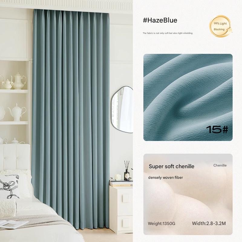 YL-32543 high shading soft waxy chenille shaped full shading curtain fabric wholesale bedroom living room high-grade