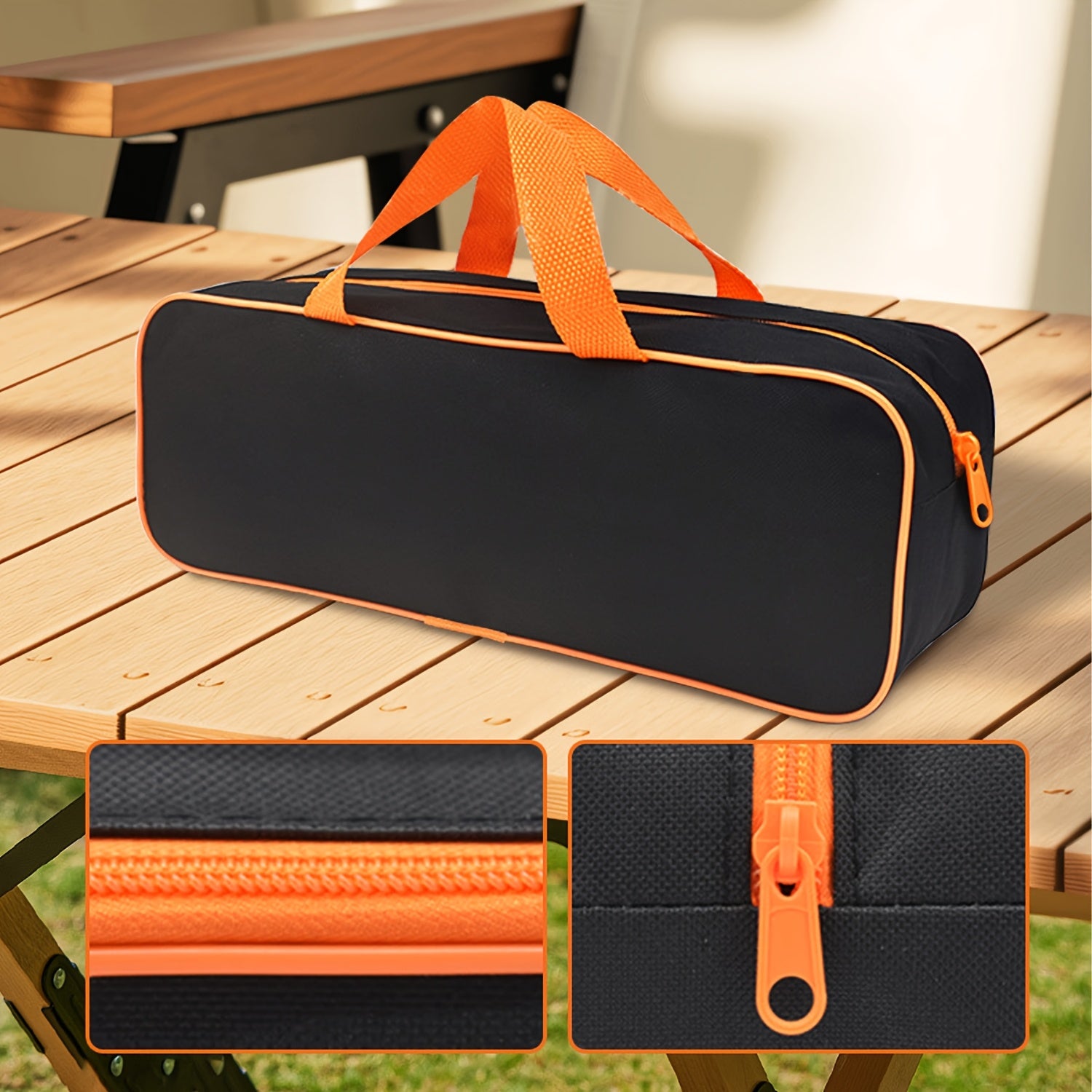 TEMU 1pc, Black Oxford Cloth Car Vacuum Cleaner Storage Bag - Portable And Durable Tool Organizer, Car Vacuum Cleaner Storage Bag Portable Oxford