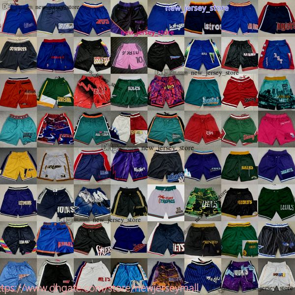 Just Don XS-XXXL 2024 New City Basketball Shorts Team Hip Pop Pant With Pocket Zipper Sweatpants Classic Vintage Breathable Gym Training Bea