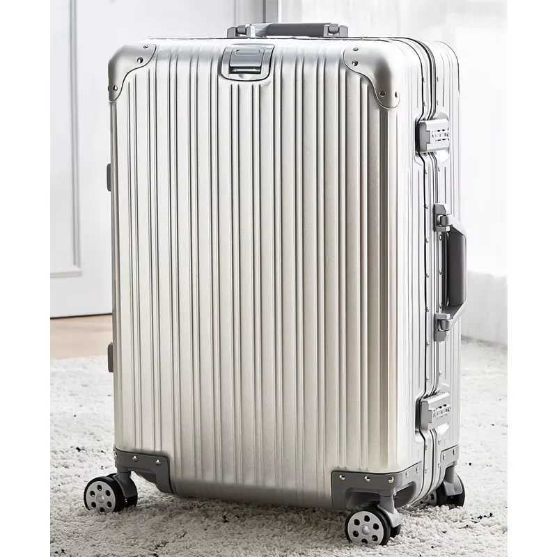 100% Aluminum Magnesium Alloy Suitcase Metal Rolling Luggage 20-28-30 inch Trolley Case Carry-on Cabin Suitcase Large Size L250815