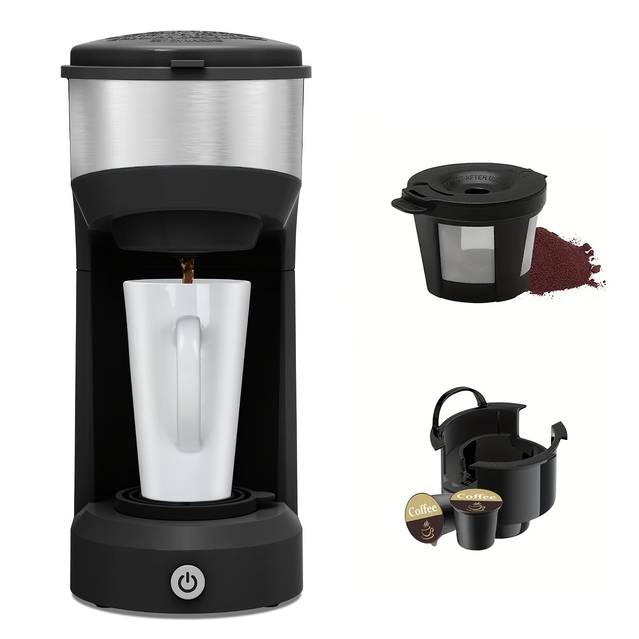 TEMU Coffee Maker,coffee Machine, -cup Capsules And Ground Coffee With Its Own Water Tank,kitchen Accessories,coffee Bar Accessories,coffee