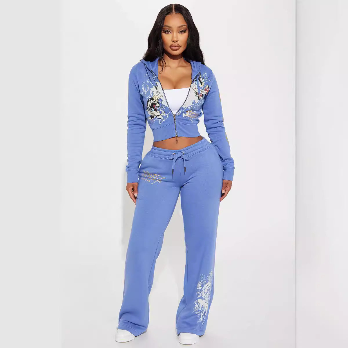Womens Tracksuits Comfortable and Stylish Activewear Suit for Women with Dragon and Butterfly Motifs Y2K