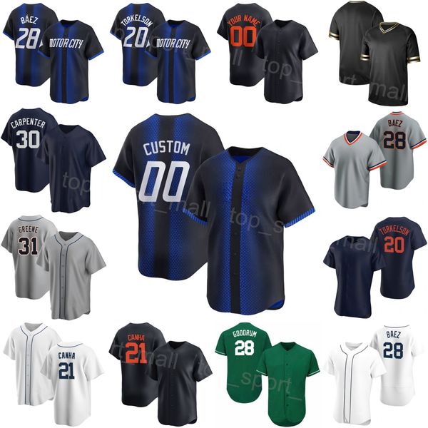Custom Men Kids Women Baseball 2024 Spencer Torkelson Jerseys City Connect Riley Greene Mark Canha Kerry Carpenter Keith Javier Baez Persona