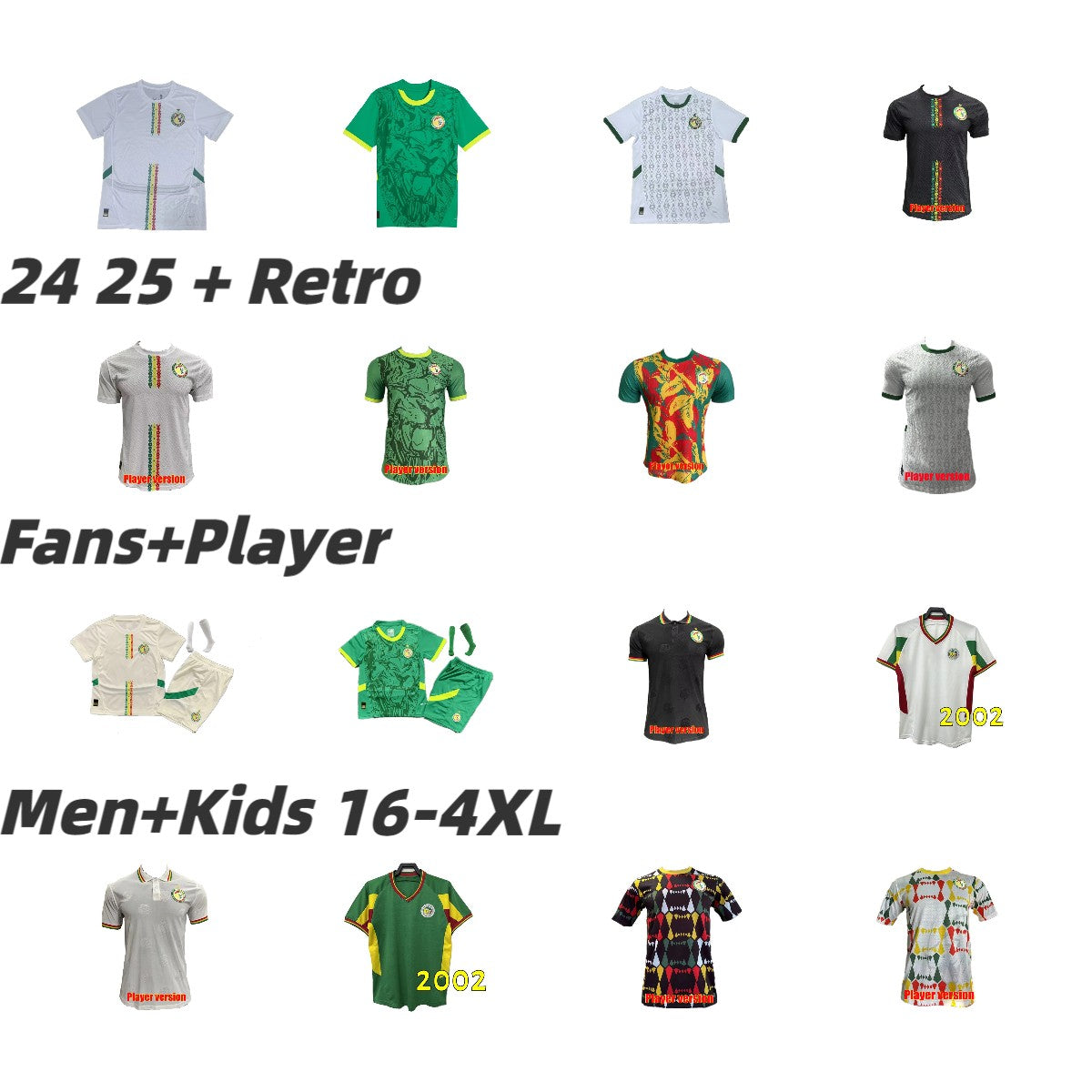 2024 2025 Senegal MANE Soccer Jersey Men KOULIBALY GUEYE National KOUYATE Football Shirts 24-25 Team ISMAILA DIOUF fans Player SARR DIA JACKSON Retr