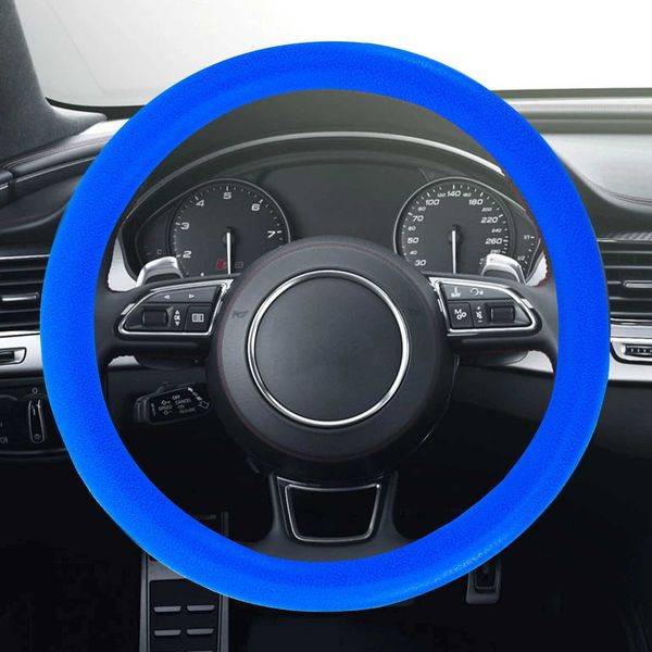 Universal Car Silicone Steering Wheel Cover(Dark Blue) Auto Accessory--Three-Dimensional Embossed Contact Z250120