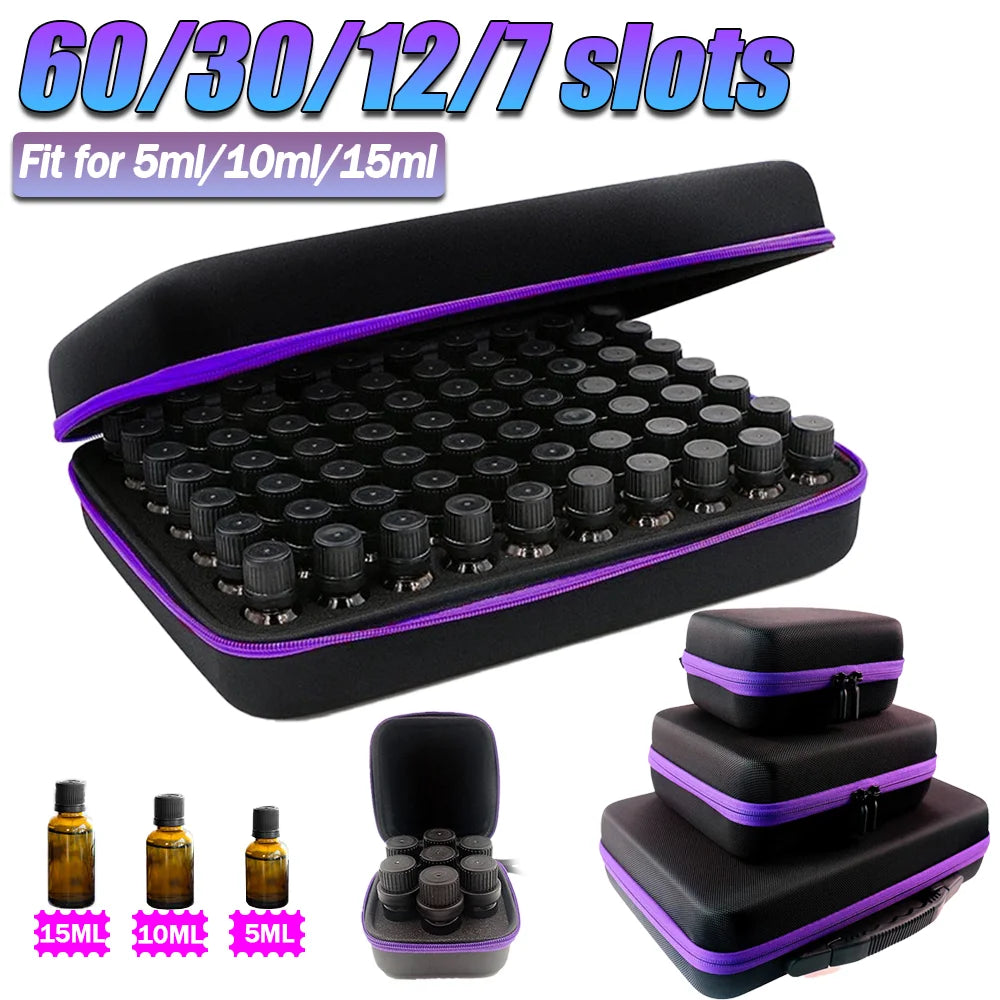 7-12-30-60 Slots Essential Oil new Storage Holders Organizer Carrying 2025 Case for Fragrance Oils,Young Living Oils, Aromatherapy Oils