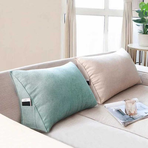 Sofa Triangle Cushion with Pocket Garden Swing Beach Chair Pad Window Cushion Bedside Large Bed Backrest Pillow Y240918