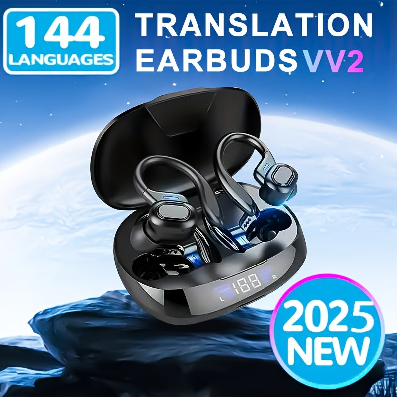 TEMU Translation Wireless Headphones Ai Intelligent Interpretation High Noise Reduction Ultra-long , Suitable For Travel, Business, And Work