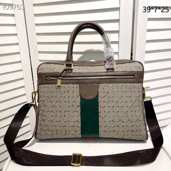 Designer Men Shoulder Briefcase Brown Leather Handbag Luxury Business Man Laptop Bag Messenger Bags with Dust Bag