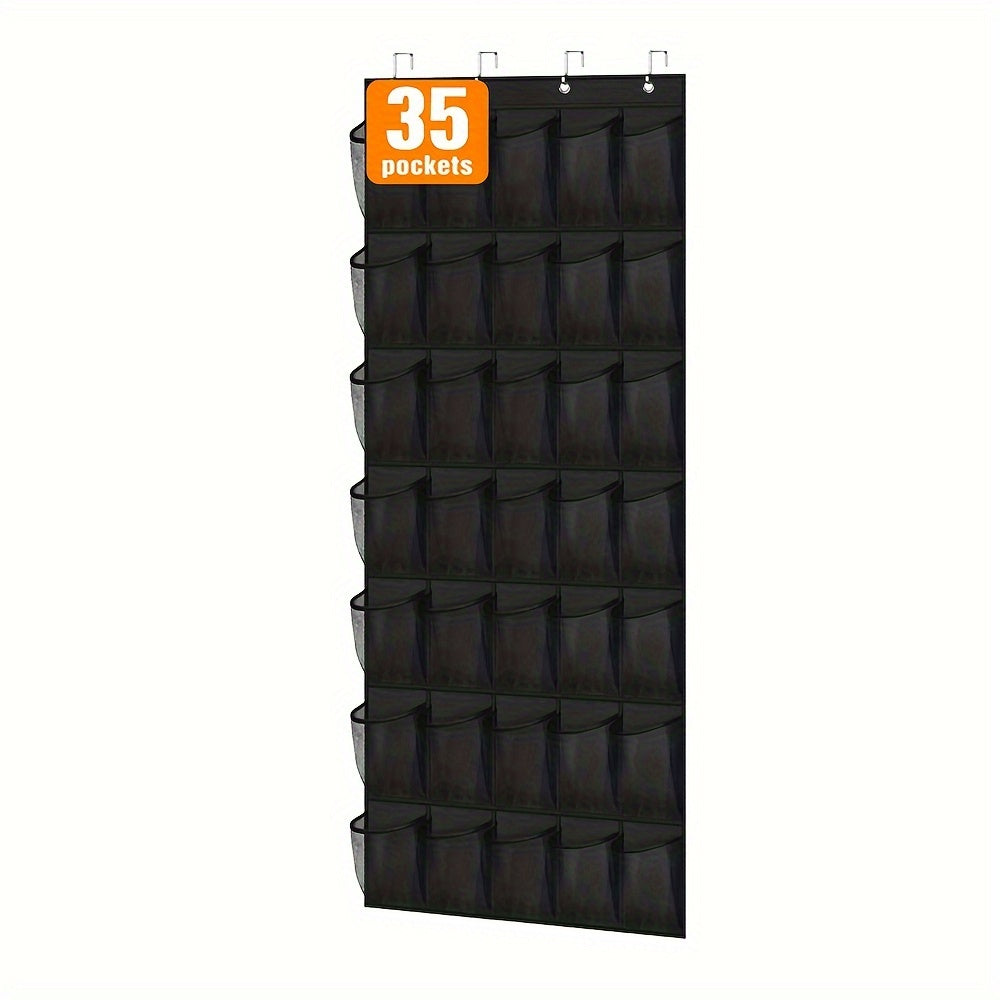TEMU Shoe Storage Rack On The Door With 35 Mesh Bags, Hanging Shoe Storage Rack, Suitable For Entrance, Bedroom, Bathroom, Cutlery Room, Suitable For
