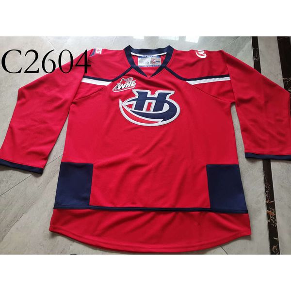 C26 Hockey jerseys Physical photos Lethbridge Hurricanes Red blank Men Youth Women High School Size S-6XL or any name and number jersey