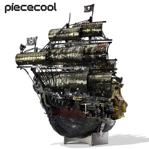 3D Puzzles Piececool 3D Metal Puzzle The Queen Annes Revenge Jigsaw Pirate Ship DIY Model for Teens Brain Teaser H241119