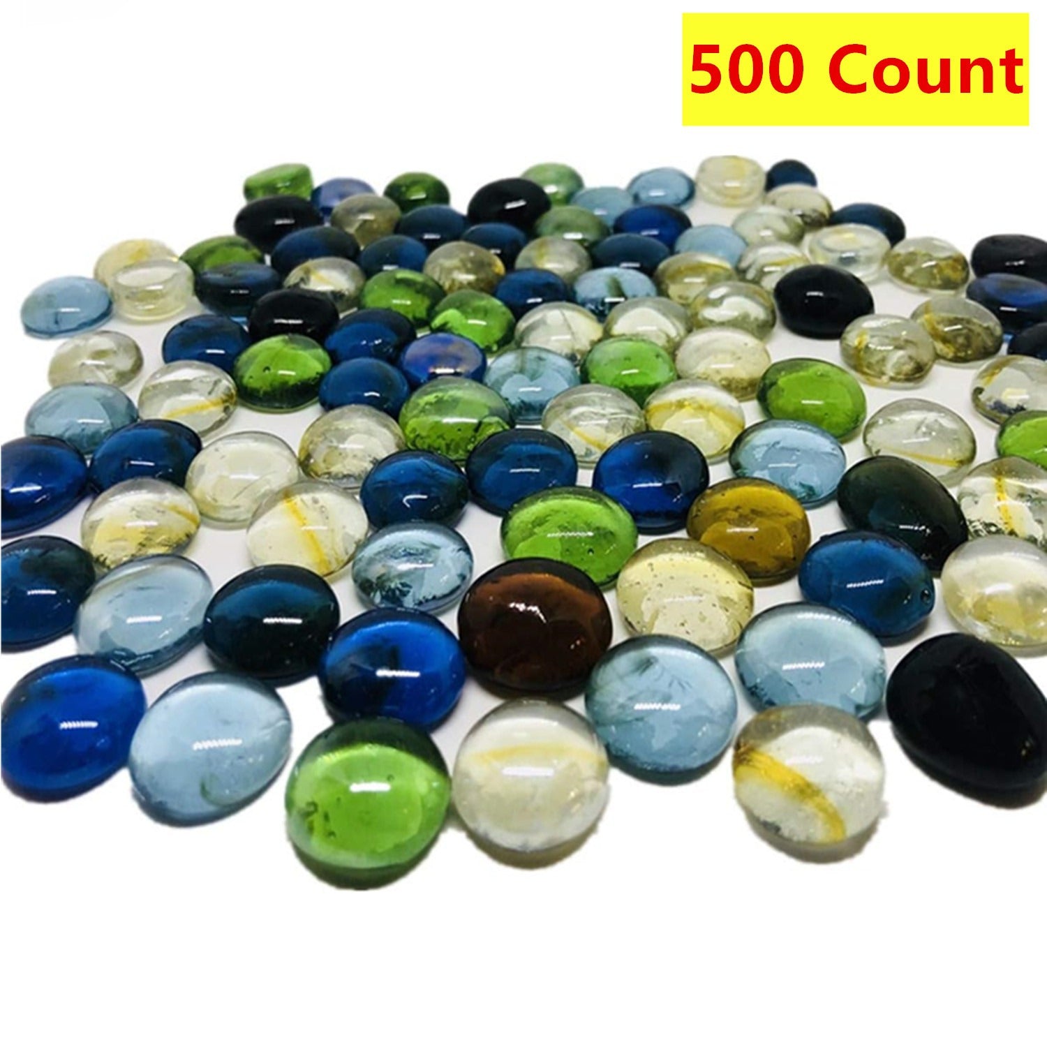TEMU 500 Count 5 Bags Mixed Gems Pebbles Stones Flat Marbles For Vase Accents And Crafting