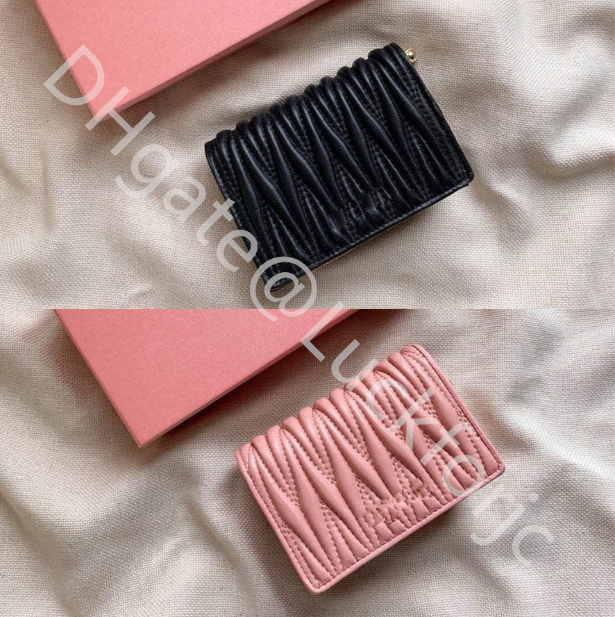 Women Designer Matelasse Small Wallet Nappa Leather Card Holders Cosmetic Bags Size 13.5x9.5x3.5cm