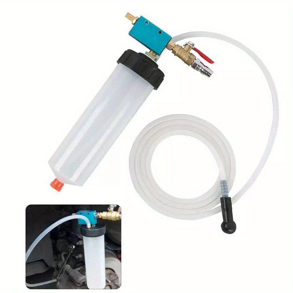 TEMU Pneumatic Brake Fluid Extractor, Vacuum Pump Bleeding Tool With 300ml Bottle Hose For Brake Steering Oil Quick Extraction & Replacement On Car