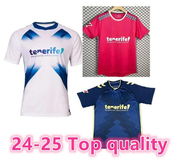 24-25 Fans Tops Tees CD Tenerife Mens Soccer Jerseys 24 25 RUBEN BORJA GARCES MO DAUDA MICHEL SHASHOUA ELADY MELLOT ENRIC GALLEGO Centennial