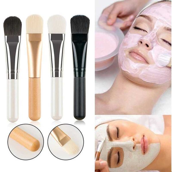 Face Mask Brush Flat Soft Hair Facial Cleansing Skin Care Blender Foundation Applicator Concealer Brush Beauty Makeup Tool Y240807