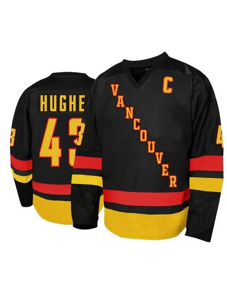 Hughes Custom Hockey Jersey Pettersson Suter DeBrusk Hoglander Boeser Myers Demko Soucy Hronek Ice Hockey Jerseys Any Name Number Mens Women
