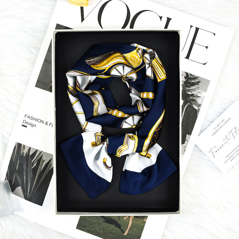 High-Quality Narrow Satin Neckscarf Stylish & Practical Womens Everyday Attire Addition