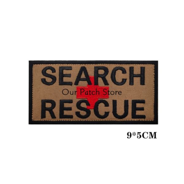 SEARCH RESCUE Embroidered Patch Hook Loop Combat Patch Badge For Clothing Caps