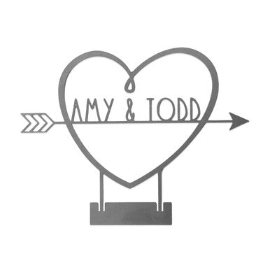 Personalized Heart-Shaped Tabletop Metal Sign