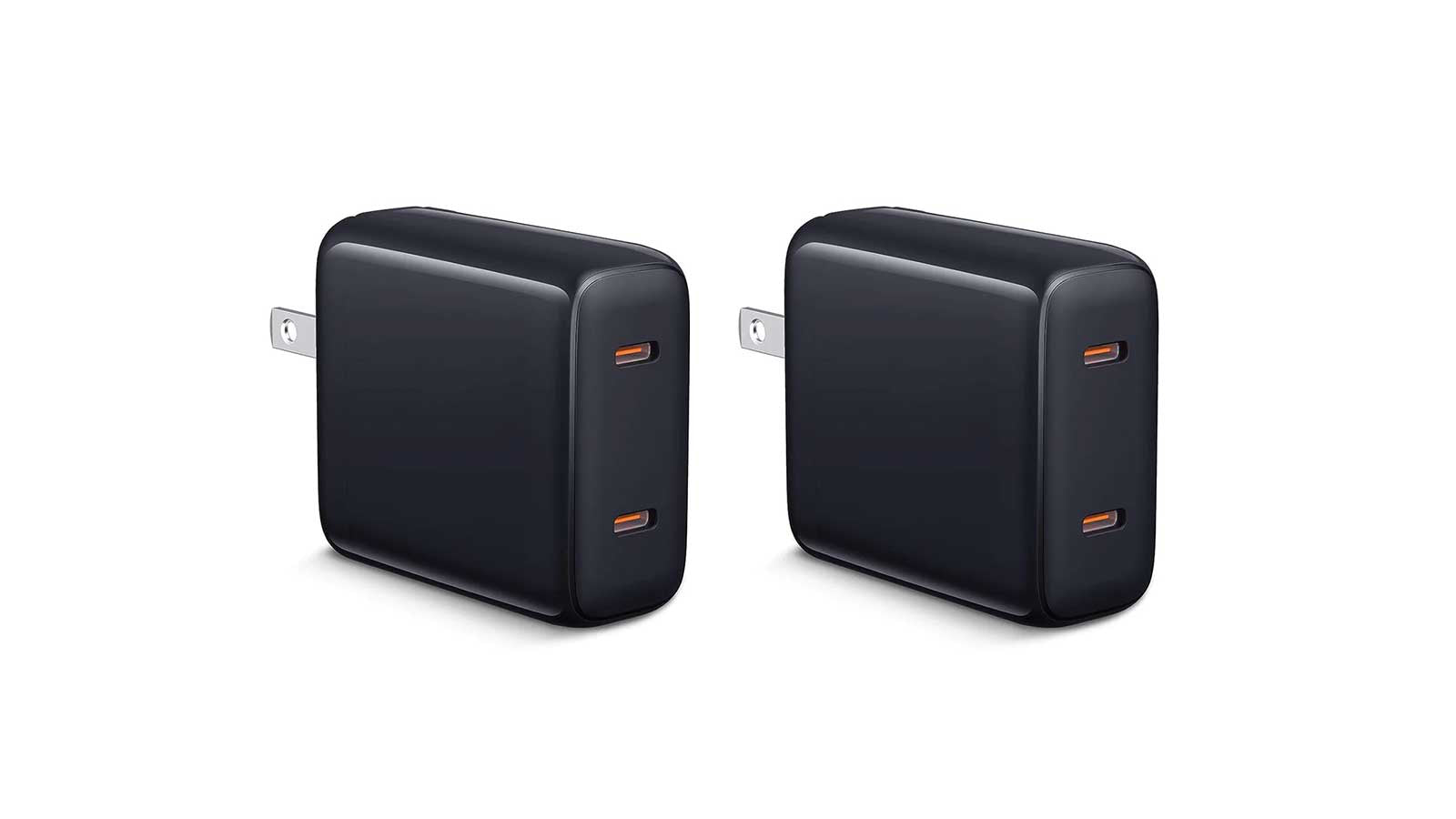 6Blu 40W Fast Charger: Dual Port Fast Charging 2-Pack Black Chargers