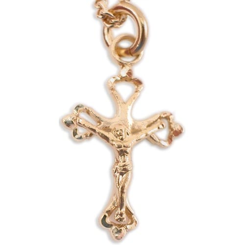 Infant's Crucifix - Gold-Sterling Silver on 13 inch chain