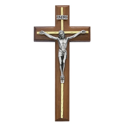 Walnut Stain Crucifix 10&amp;quot;