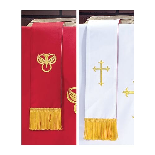 Red-White Bookmark with Fringe