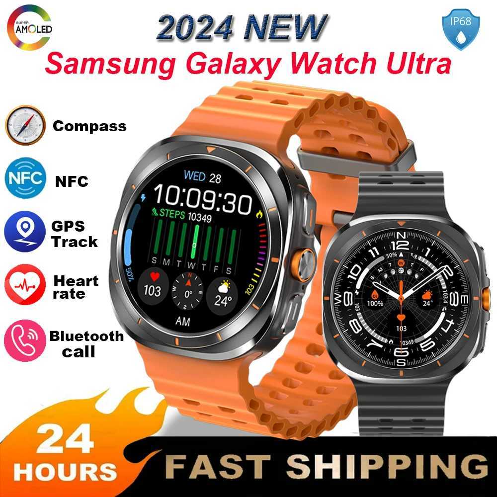 For Samsung Galaxy 7 Ultra NFC GPS Tracker SmartWatch Men Amoled Always Display Body Temperature Clock BT Talk Smart Watch CL240812